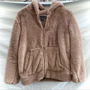 Women’s Teddy Bear Jacket-Zipper Front-